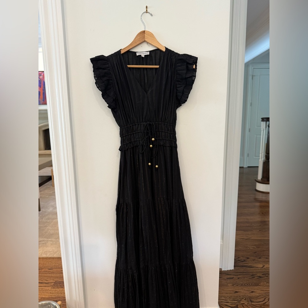 Karina Gramaldi - Black Ruffled Women's Maxi Dress